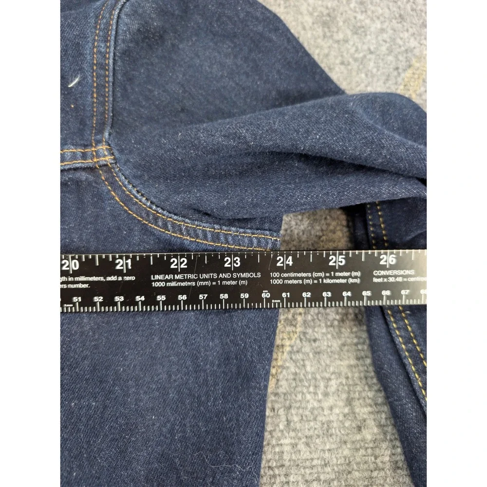 levis trucker cotton blue denim jacket coat mens size l dark wash outerwear